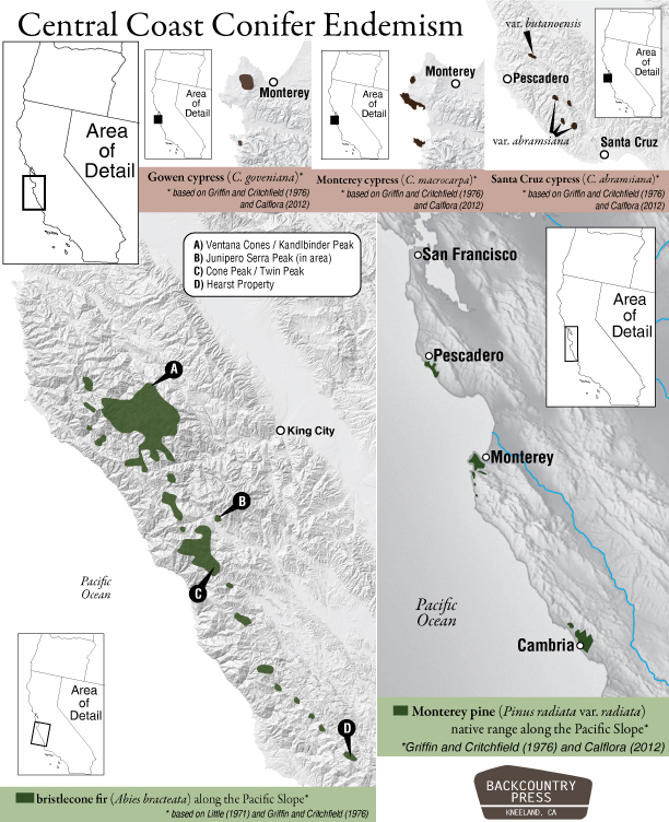 California Central Coast Conifer Endemism