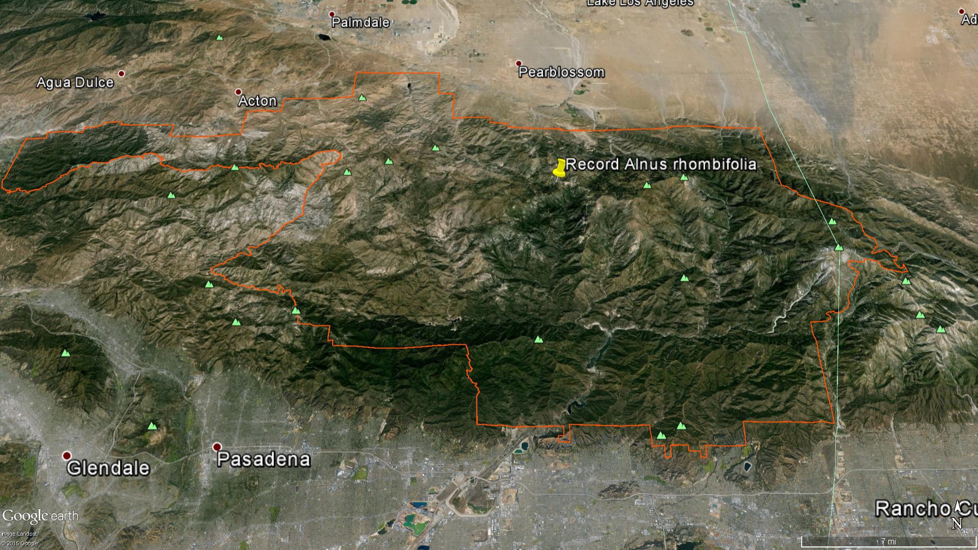 Map of the San Gabriel Mountain National Monument